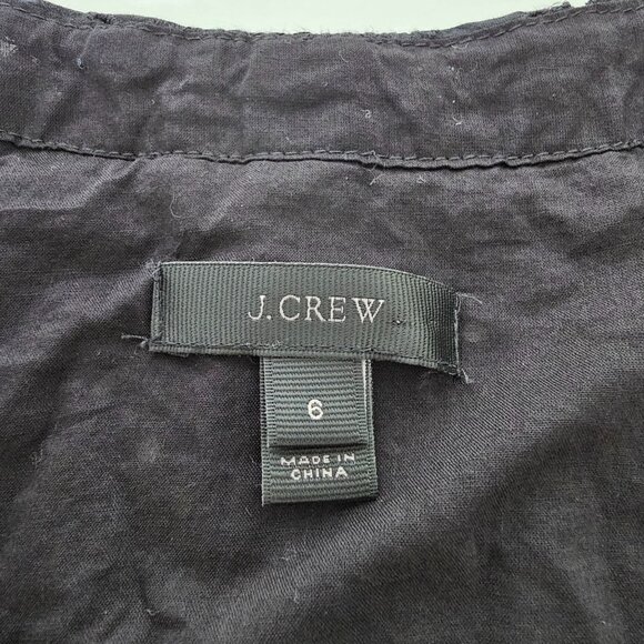 J. Crew‎ Ruffle Sleeveless Eyelet Button-Front Midi Dress Cotton Black Womens 6 - Picture 6 of 13